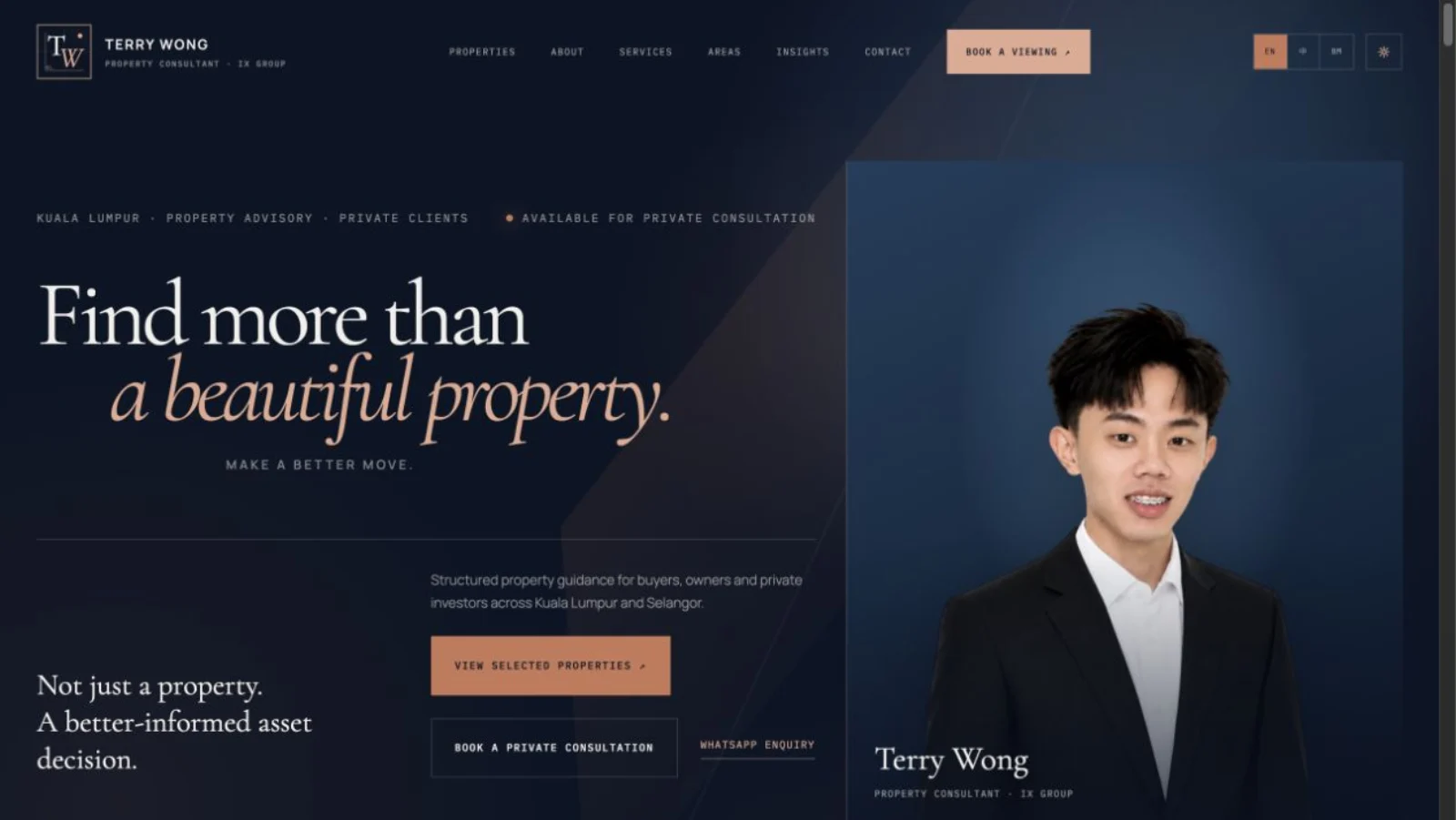 Quiet Prestige Terry Wong property advisory website preview